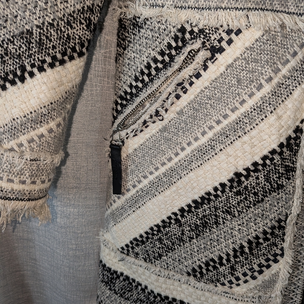 Rebecca Taylor $695 Artisan Tweed Fringe Coat In Size 8 - Picture 9 of 17